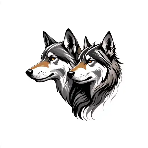 Rcapricorn And Wolf Next To Each Others