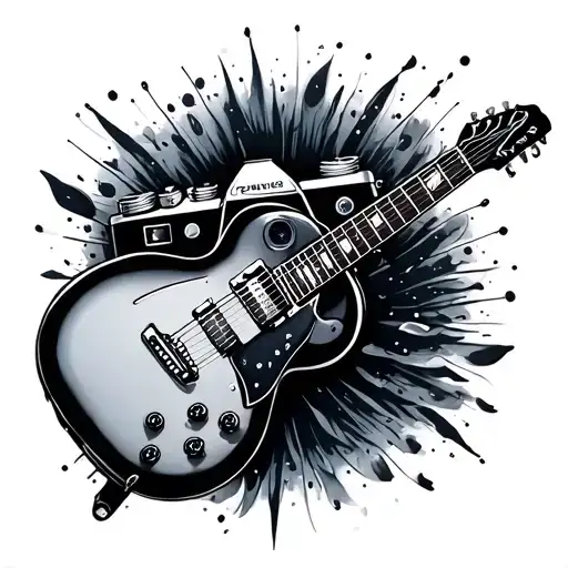 Guitar And Camera Surrounded