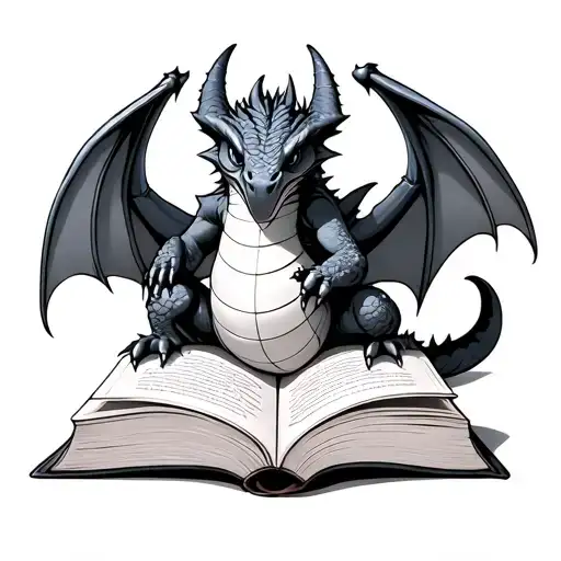 Toothless The Dragon Wrapped Around A Book Open In Front