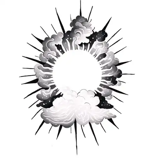 Sun Rays And Clouds Surrounding