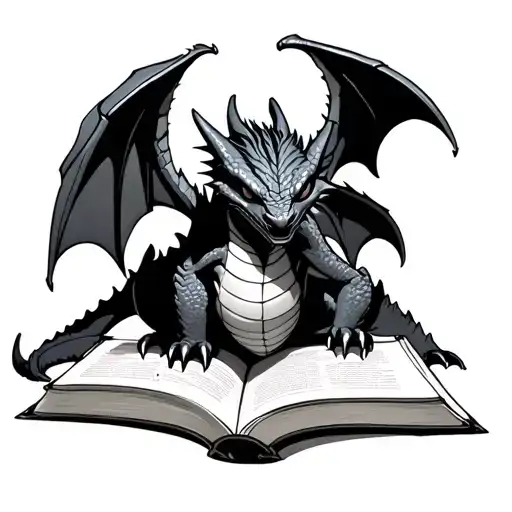 Toothless The Dragon Wrapped Around A Book Open In Front