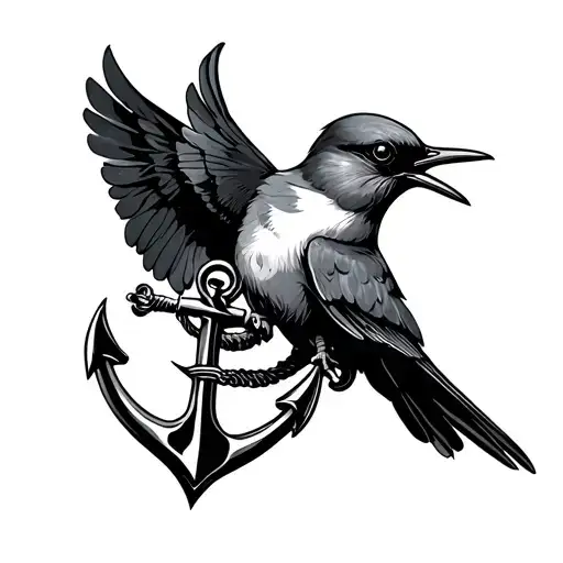 Swallow Carrying An Anchor By Ith Shakle