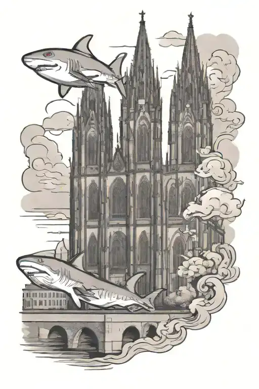 Cologne Church With Cologne Shark