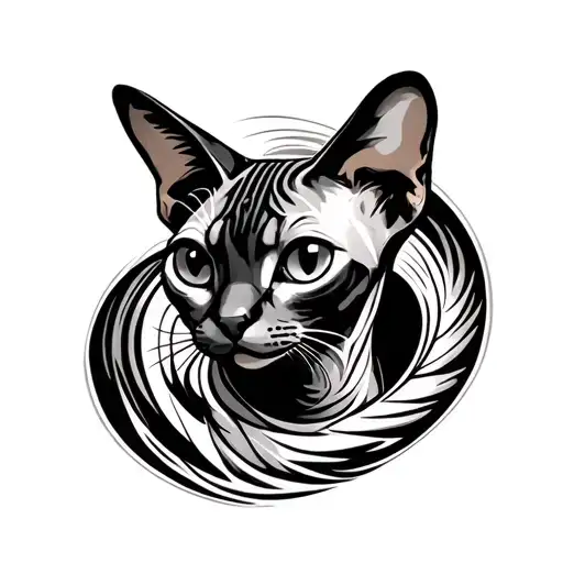 Sphinx Cat Without Clear Contours Similar To A Print