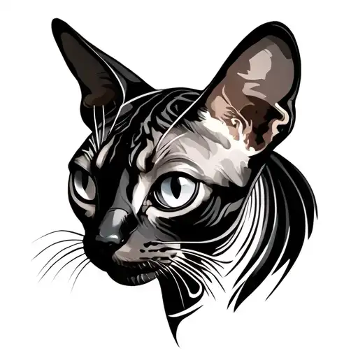Sphinx Cat Without Clear Contours Similar To A Print