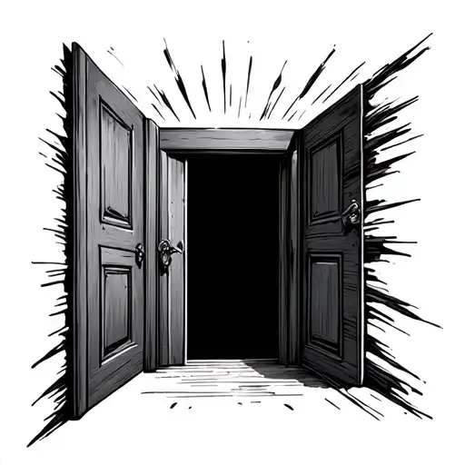 A Door In A Dark Room Opens To Allow Light To Shine In