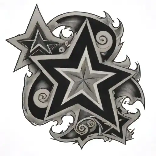 Star With The Number 21 Incorporated Within