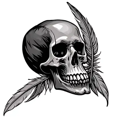 Skull And Feathers