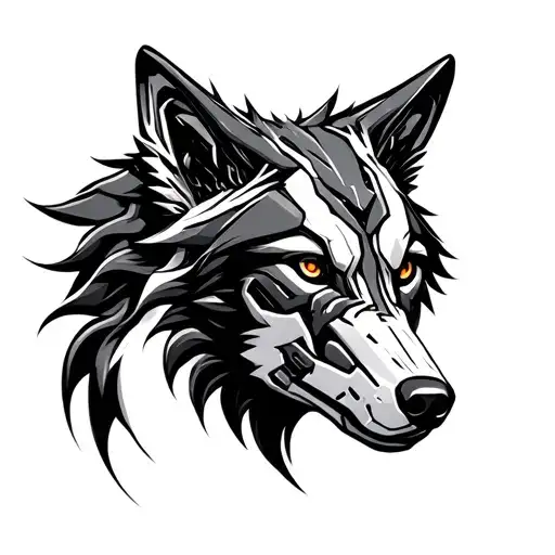 Robotic Wolf Head