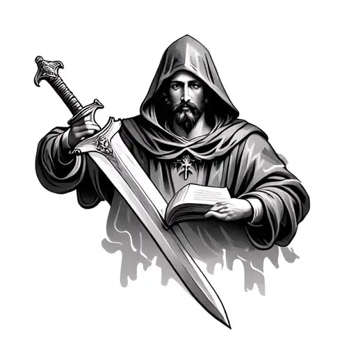 Hooded Saint Paul With Sword And Book
