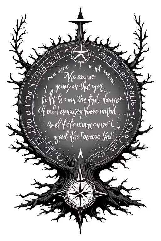 Bible Verse In Tree With Compass Rose Surrounded