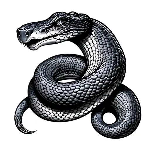 Long Hissing Snake Coiled