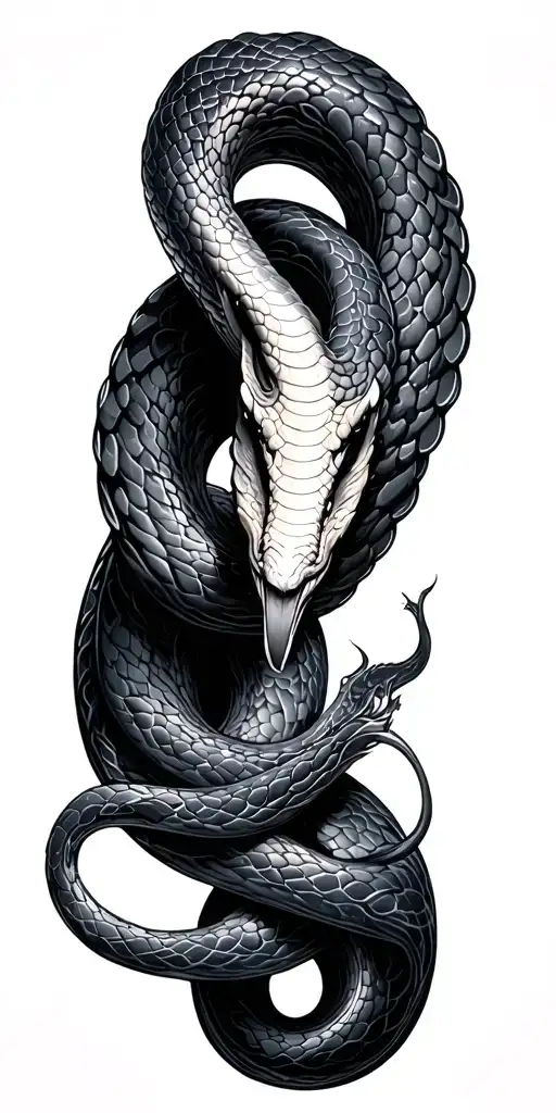 Long Hissing Snake Coiled