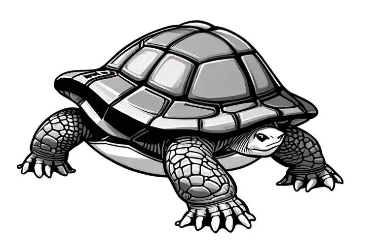 A Cartoon Turtle In A Nascar