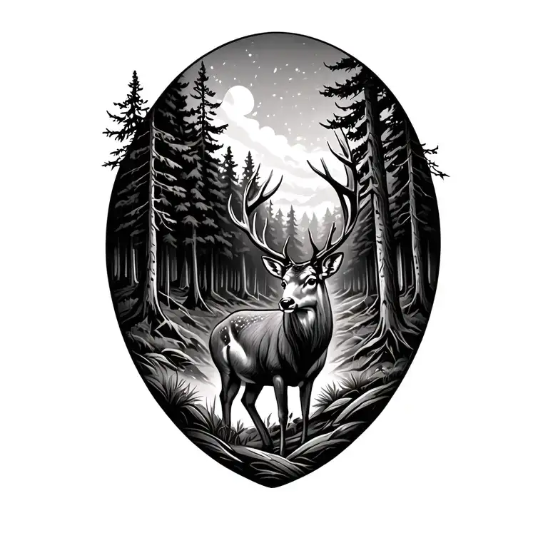 Forest Scene Hunting Deer