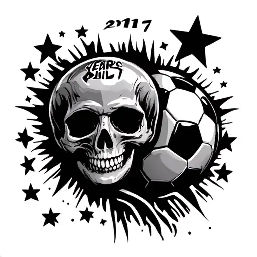 Skull And Soccer And Year 2017 And Stars Forming