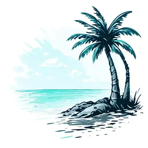 Palm Tree With Ava In Cursive