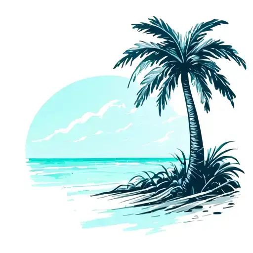 Palm Tree With Ava In Cursive Writing