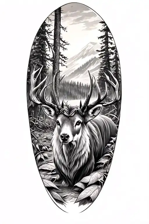 Forrest And Hunting Themed Half Sleeve Inspired