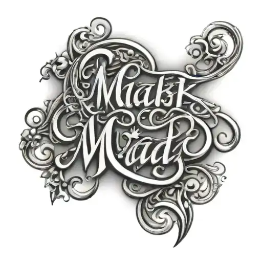 An Elegant Script Tattoo Of The Names Malak And Majd Intertwined