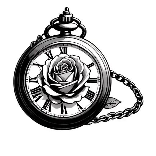 Dove Pocket Watch Rose Intertwined