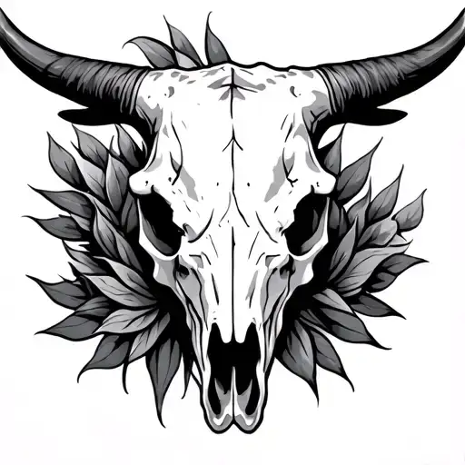 Bull Skull For Back
