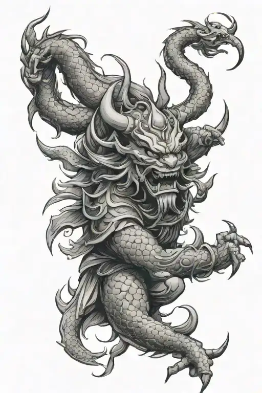 Samarai Oni With Dragon Forearm
