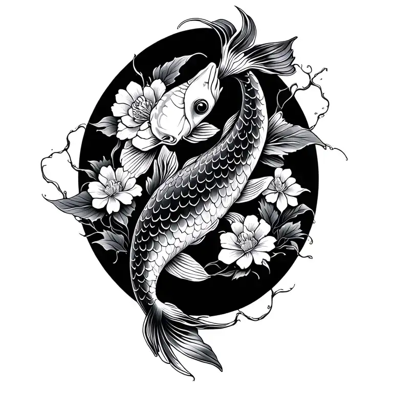 I Want To Add Florals To A Koi Fish Tatto I Already Have