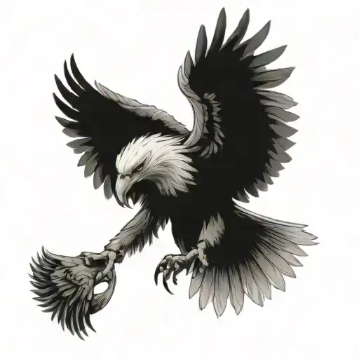 Eagle Fighting A Wolf