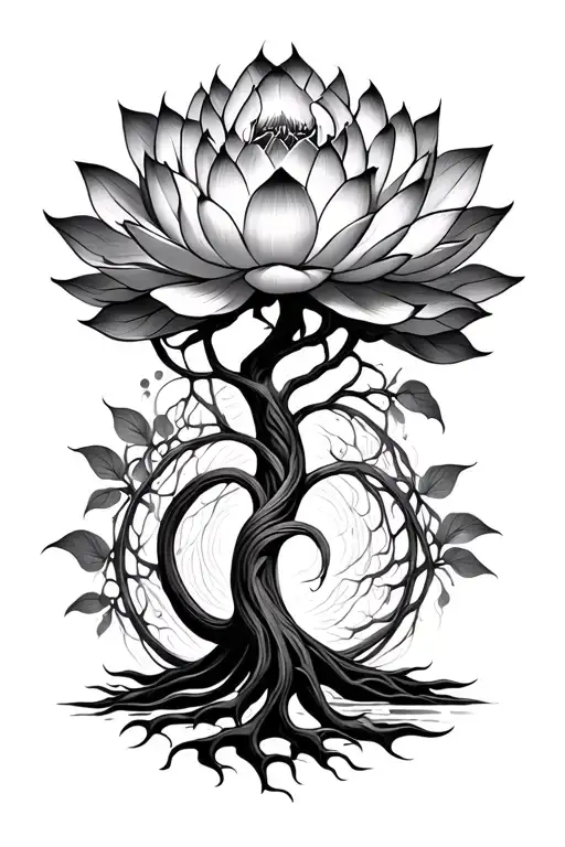 Lotus Tree Of Life Intertwined