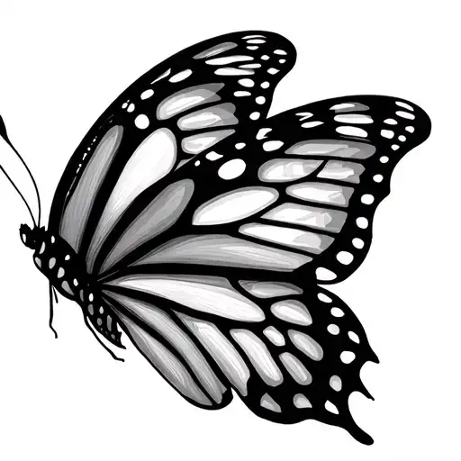 Number Four Butterfly Wing Made Of Numbers