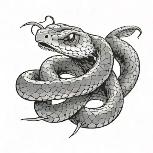 Snake Wrapped Around A 3