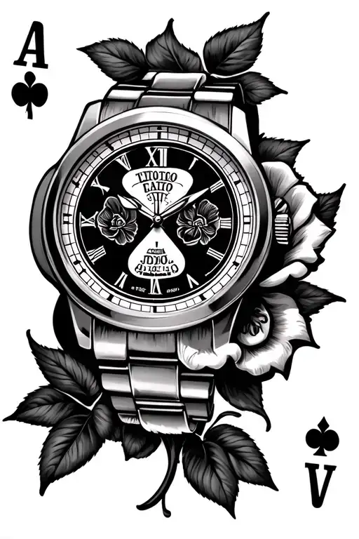 Ace Card Watch And Rose