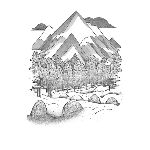 Meadow With A Mountain In Background