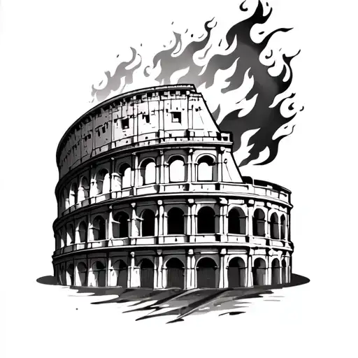 Colosseum On Fire Inside