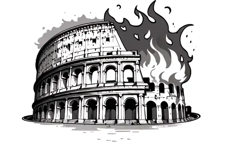 Colosseum On Fire