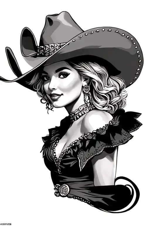 Flirty Cowgirl Hat Semi Realism