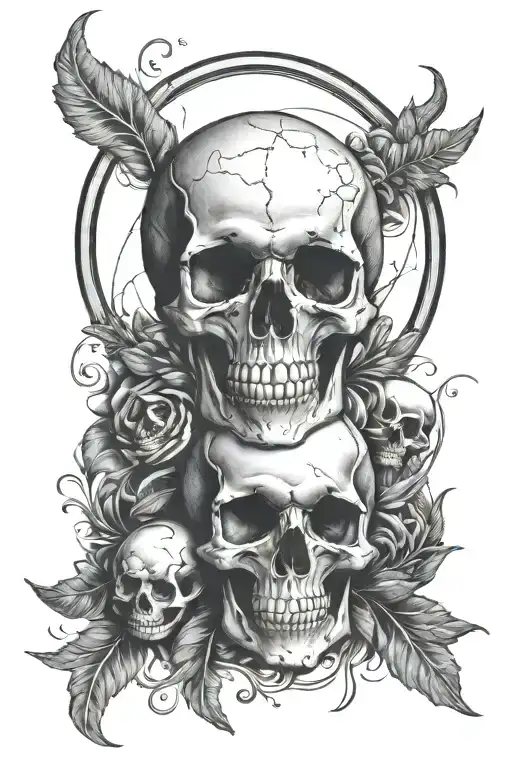 Skull And Moon Phases