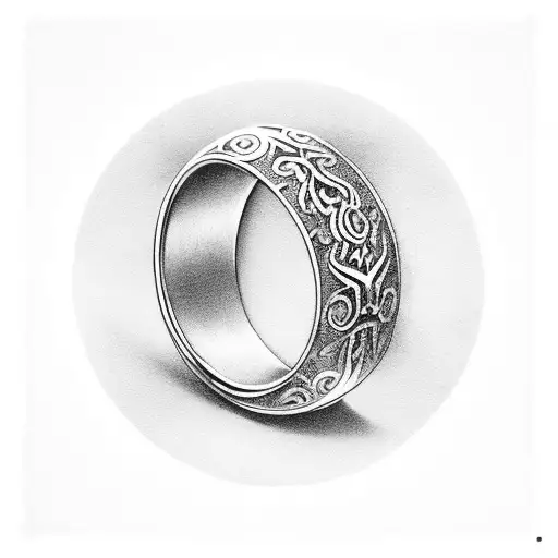 The One Ring With Silhouettes Of Lord Of The Rings Fellowship