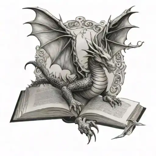 Dragon Flying Out Of Open Book