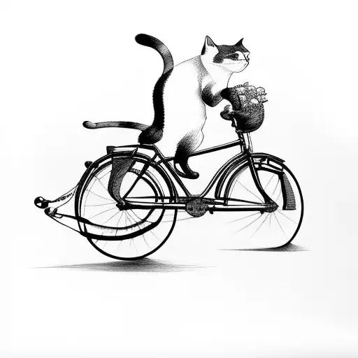 Cat Riding A Bike