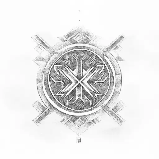 Finnish Tribal With Sisu Symbol In Center