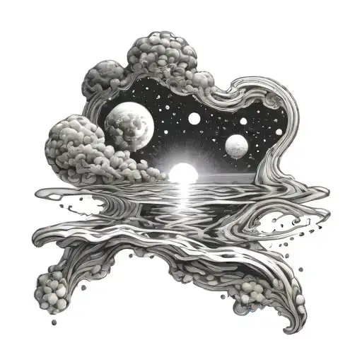 Universe Water Merging Reflection