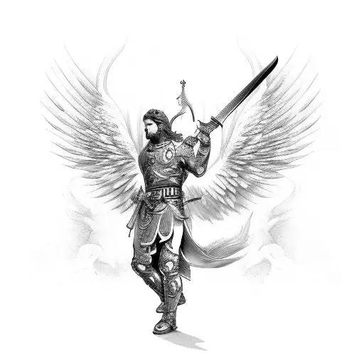 Male Guardian Angel With Sword