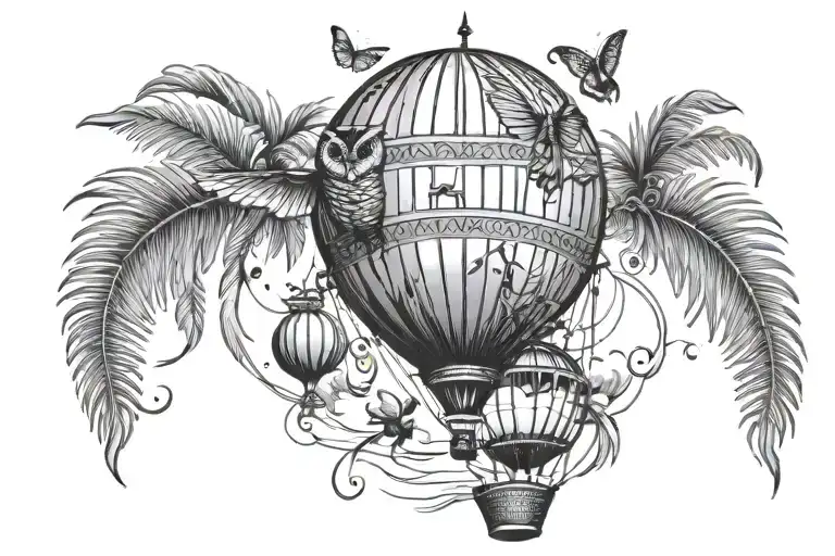Hot Air Balloon Palm Tree Golf Grasshopper Owl Pisces