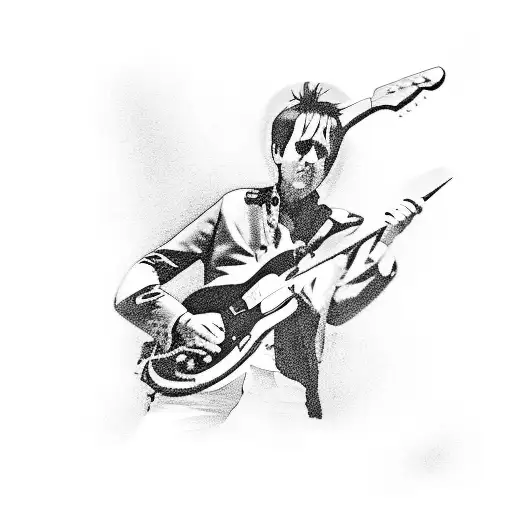 A Silhouette Of Johnny Marr Playing Guitar