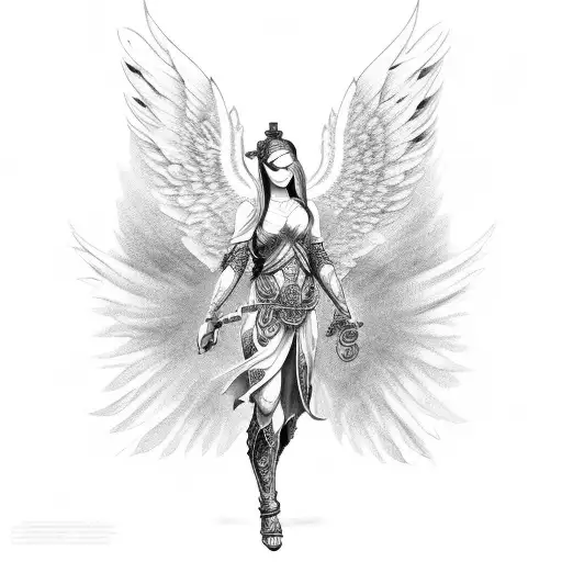 Full Back Tattoo Guardian Angel And Lo Pan