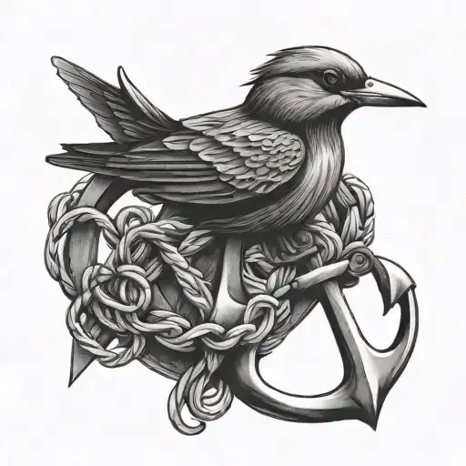 Bird And Anchor Intertwined