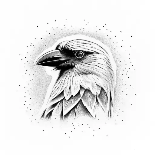 Crow Realistic Pointillism