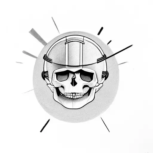 Skull With Helmet American Football